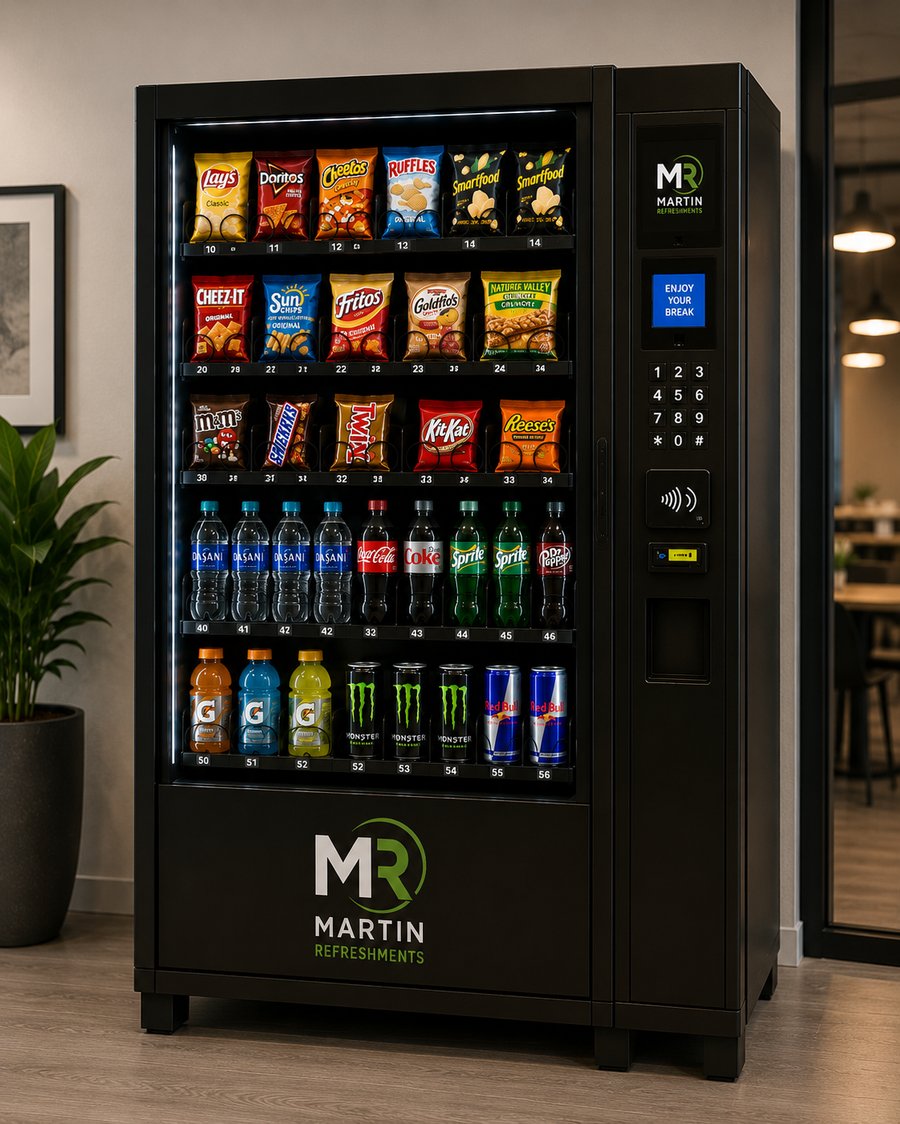 Martin Refreshments combination snack and beverage vending machine