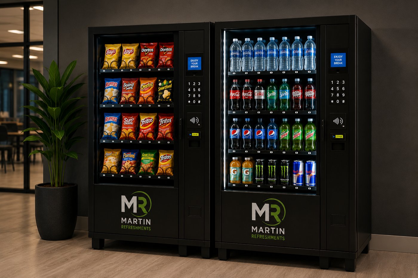 Martin Refreshments branded vending machines
